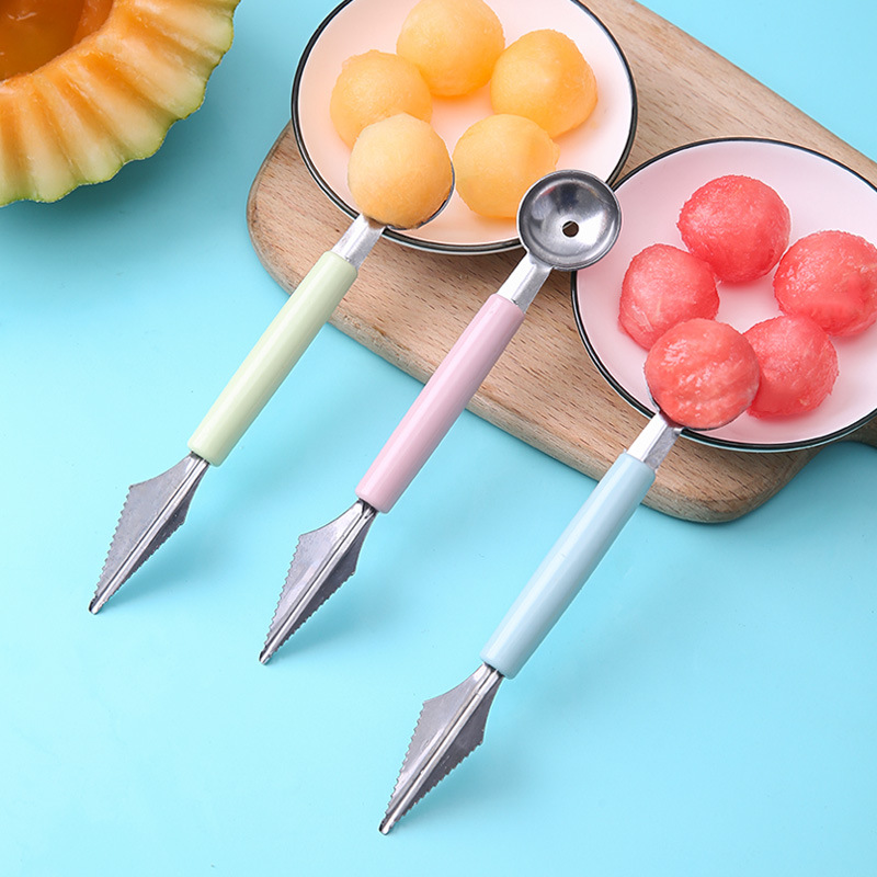 Top Selling 4 In 1 Stainless Steel 2 Pieces Melon Baller Scoop Set