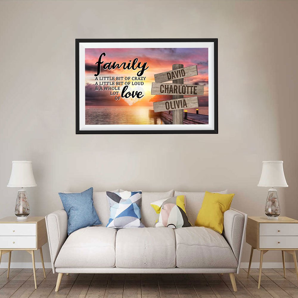 Toile Photo Personnalisée, Le Bonheur C'est La Famille, Tableau