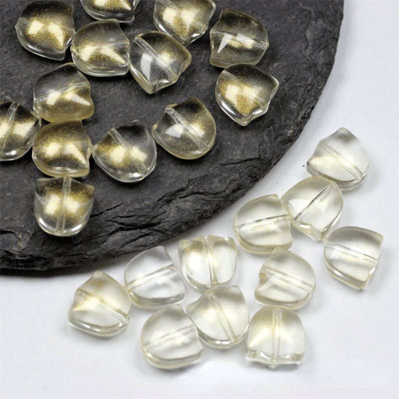 D2 Glass Tulip Flower Leaf Small Boat Beads Glass Beads Diy - Temu