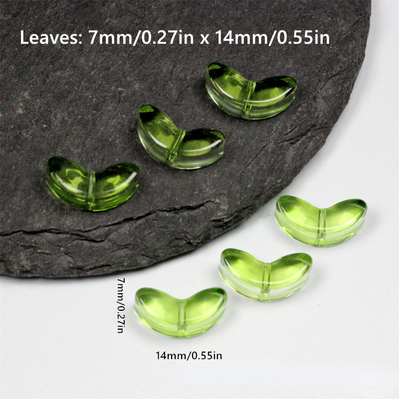 D2 Glass Tulip Flower Leaf Small Boat Beads Glass Beads Diy - Temu