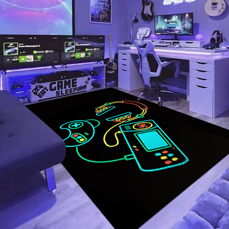 Alfombra de Gamer con estampado 3D para niños, sala de estar tapete  antideslizante de dibujos animados para, decoración de dormitorio