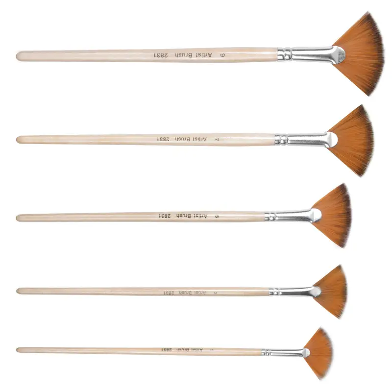 5pcs Fan Paint Brushes Set Artist Brush Set Nylon Hair Bristle Paint Brush  Soft Anti-Shedding Paintin