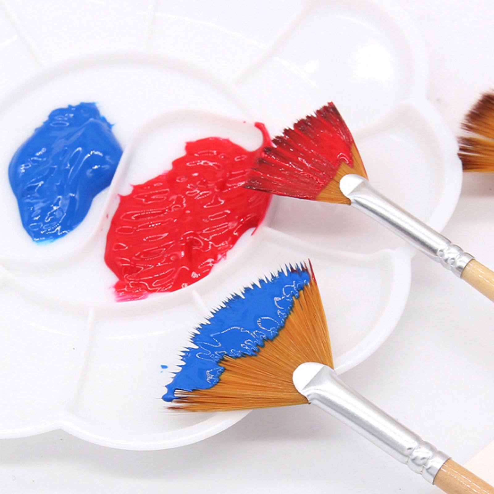 Fan Paint Brushes Set Artist Brush Set Nylon Hair Bristle - Temu