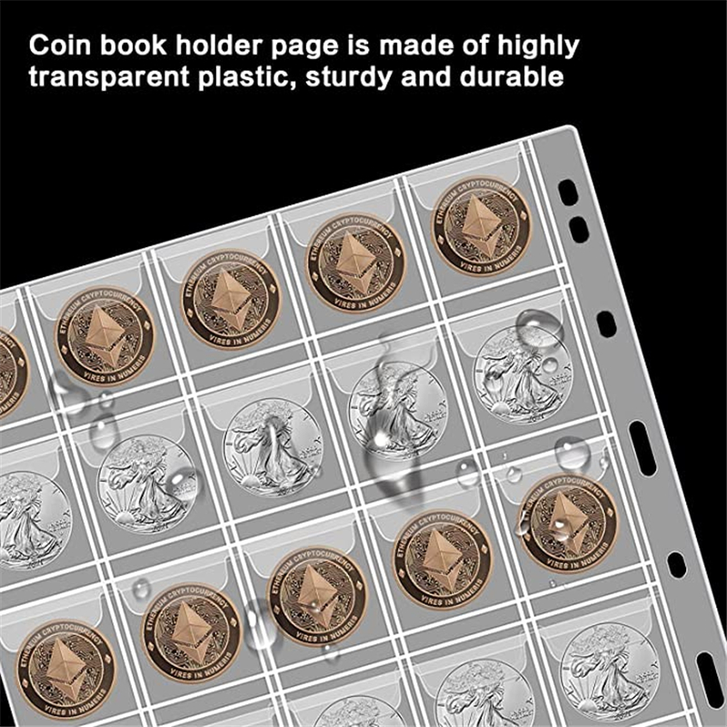 12 Sheets Coin Collection Supplies Pages Coin Collecting Book Album  Protector
