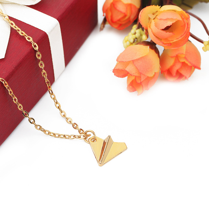 Paper Plane Necklace Origami Necklace Paper Plane Jewellery 