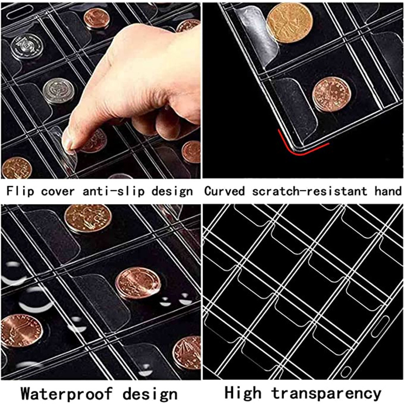 1pc 150 Grid Transparent Coin Collector's Book, Coin Organiser, Small Stamp  Collector's Page, Coin Loose Leaf, Ancient Coin And Commemorative Coin Co