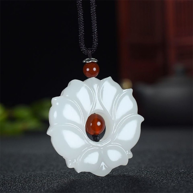 lotus jade pendant