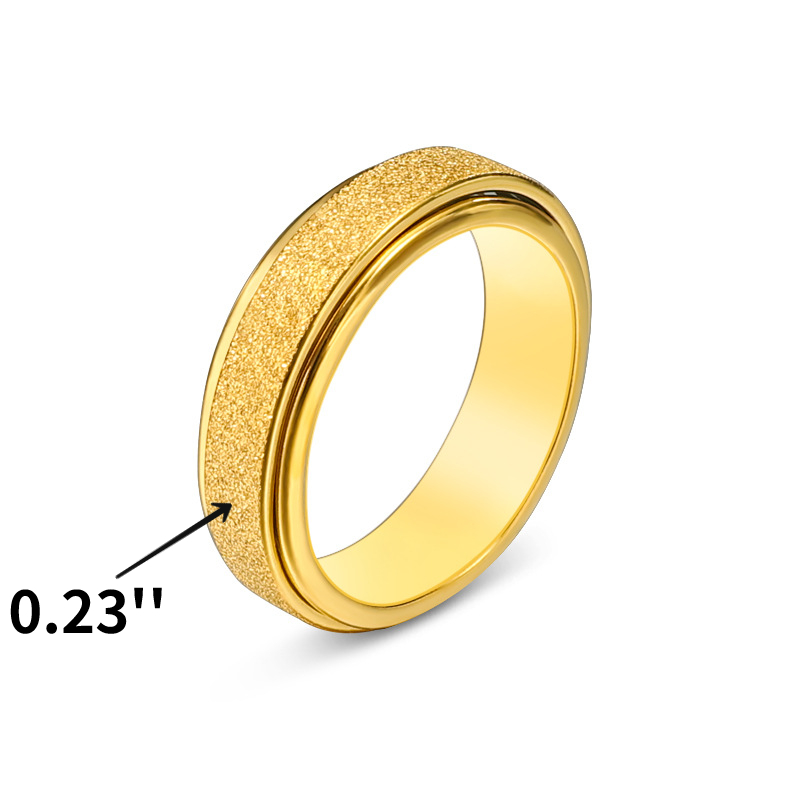 Fashionable Minimalist French-Style Rotatable Frosted Multicolor Relax Ring for Men and Women, Party Ring
