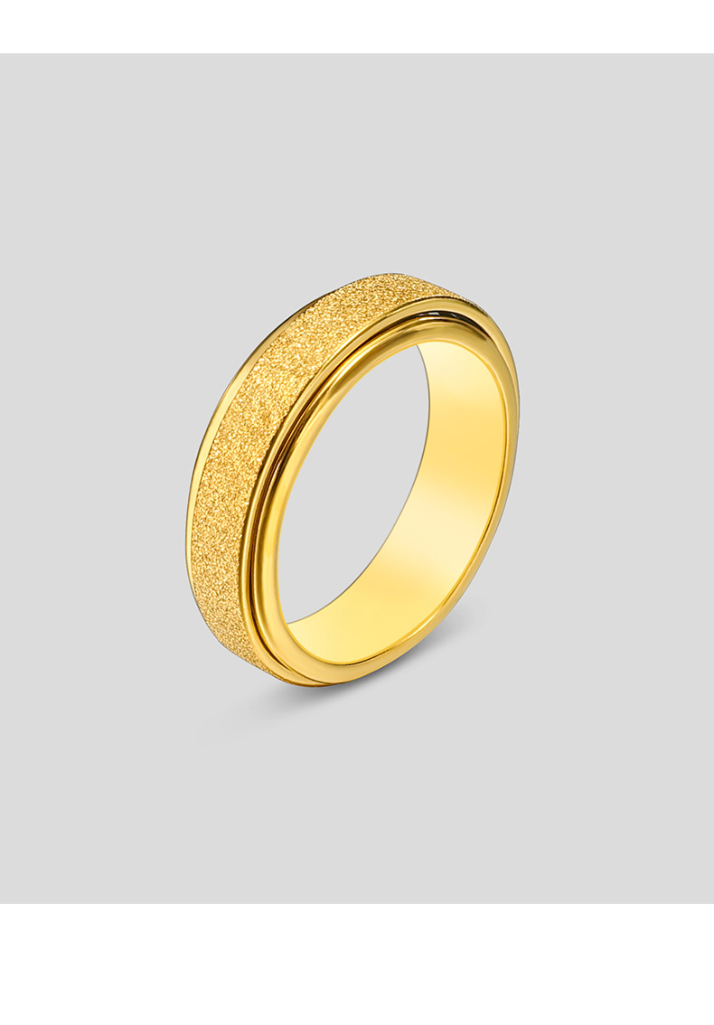 Fashionable Minimalist French-Style Rotatable Frosted Multicolor Relax Ring for Men and Women, Party Ring