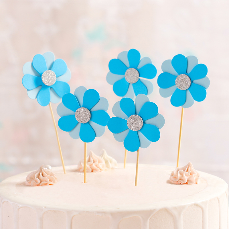 6 Pezzi, Carta Con Inserto Di Fiori, Decorazione Per Dessert Per Torta Di  Compleanno A Tema, Inserto Per Carta Con Inserto Di Petalo Di Fiore Sole  Bandiera, Forniture Per Feste Estive 