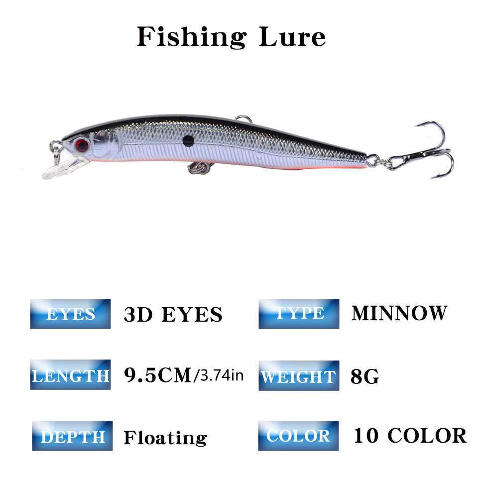 10pcs Bionic Minnow Fishing Lure With Hook - Realistic Wobble Action For  Freshwater And Saltwater Fishing - Sports & Outdoors - Temu