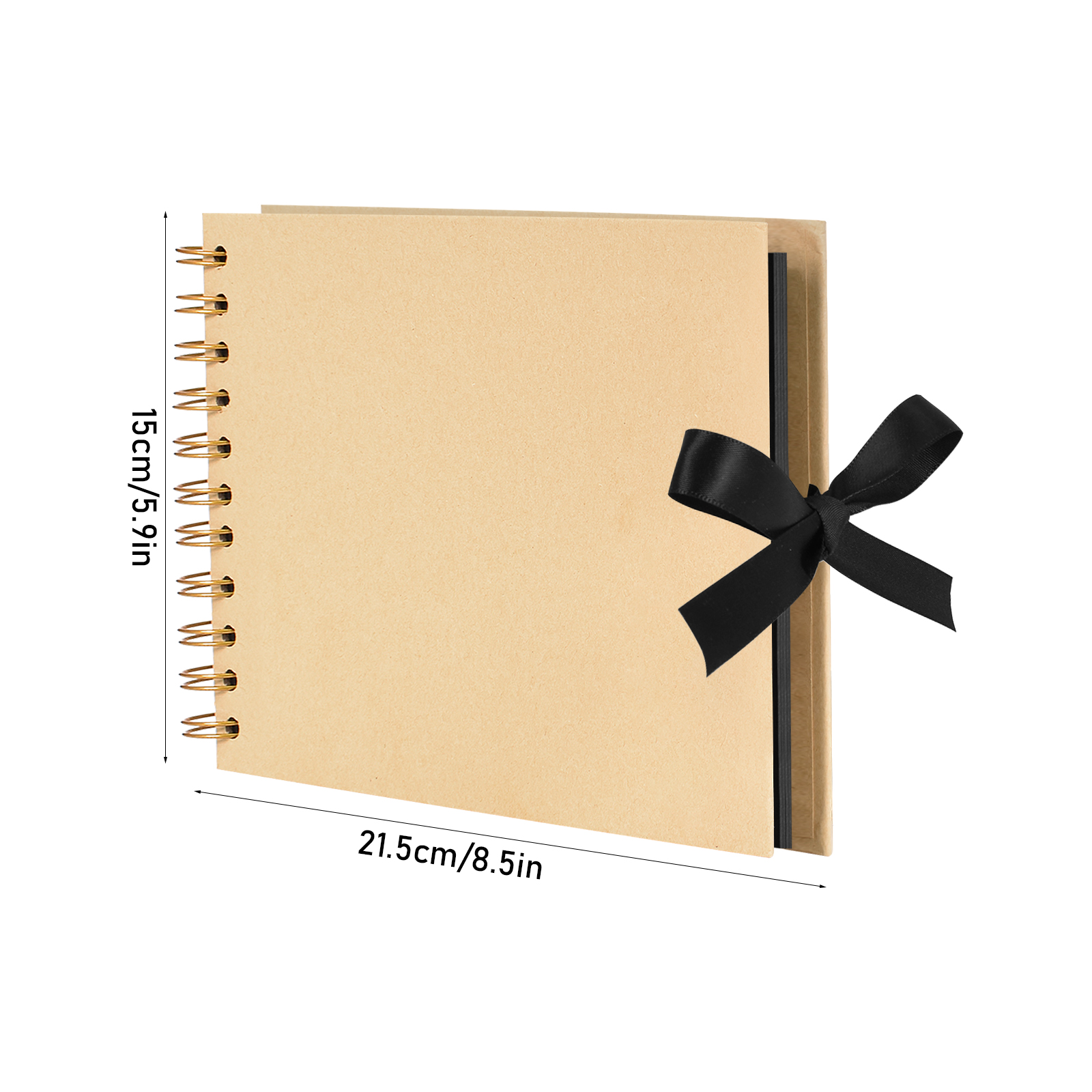A5 Anniversary Scrapbook Horizontal Spiral Souvenir Scrapbook Suitable for  Travel Family Memory Brown/with Window 
