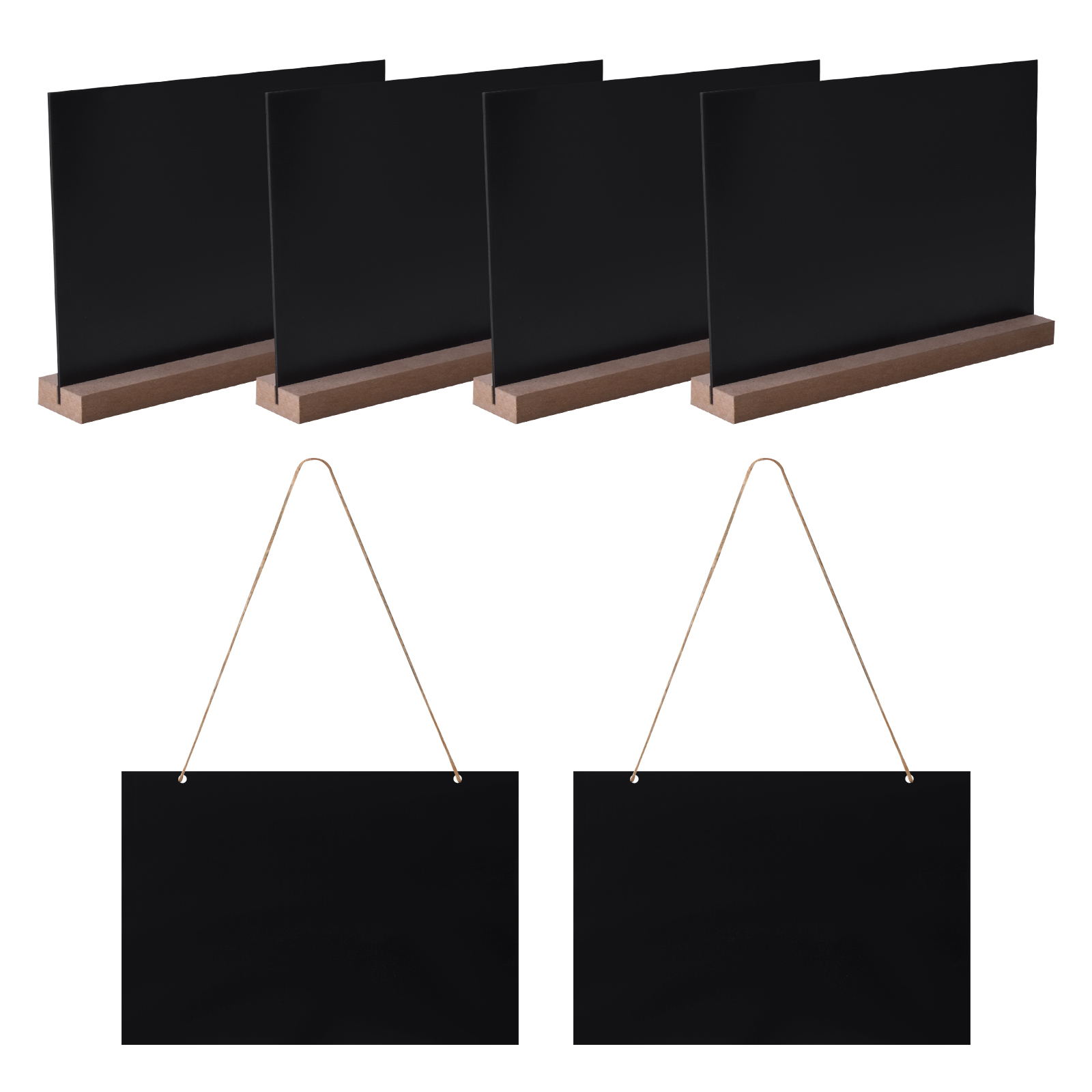 6packs 2 In 1 Small Chalk Boards, Double Side Chalkboard Signs With Stand For Tables, Hanging Wood Kitchen Blackboard, Notice Board, Billboard For Walls, Outdoor…