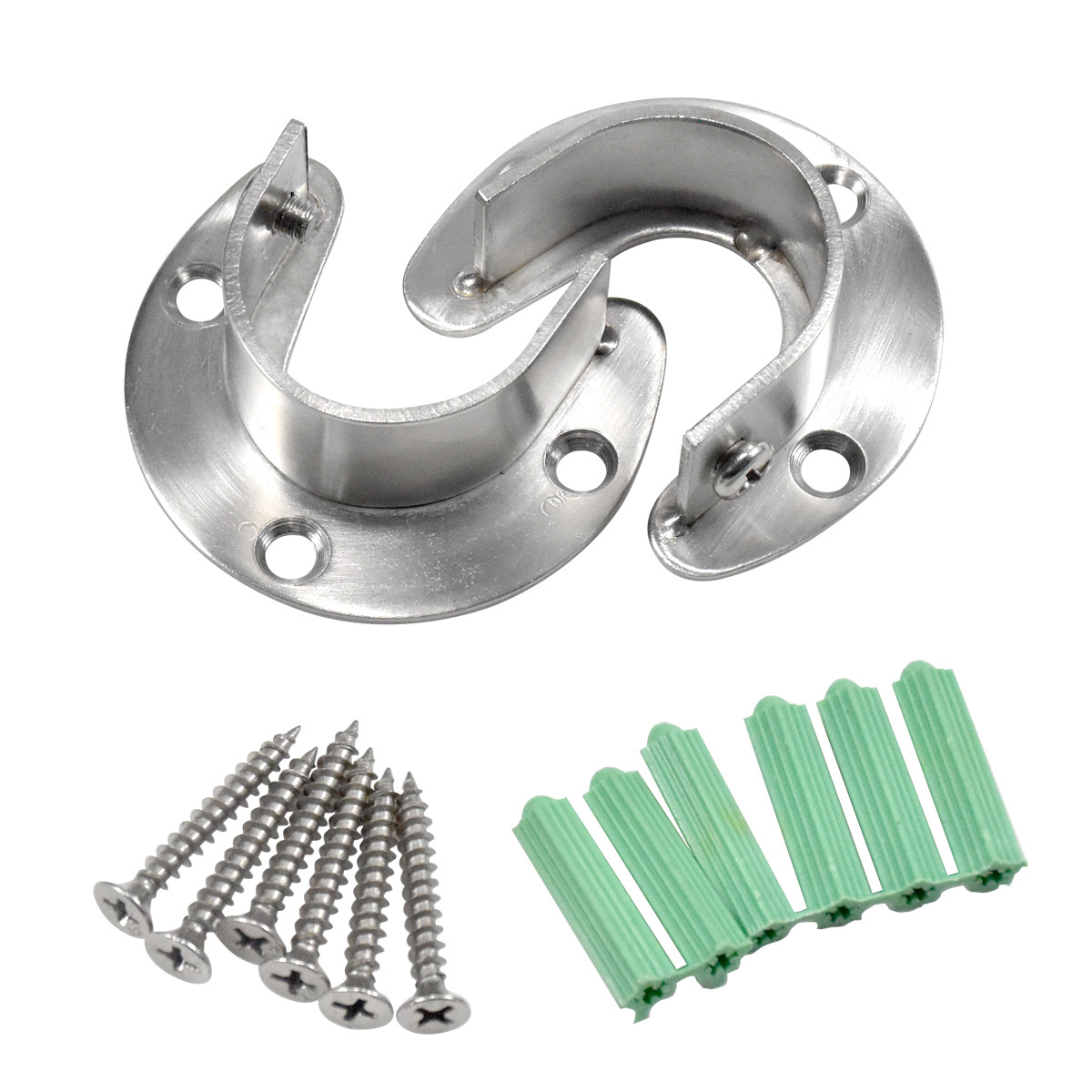 Rannb 4 piezas de acero inoxidable armario armario barra brida soporte para  tubo de 1 diámetro