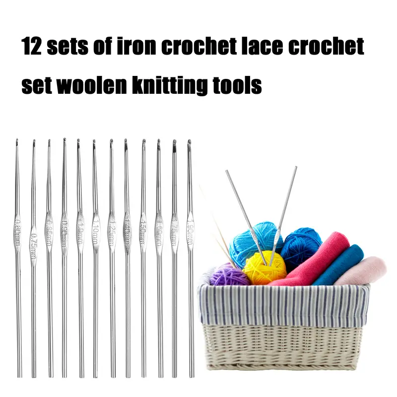 12pcs Crochet Kit Crochet Hooks Set Knit Picker Yarn Sewing Kit