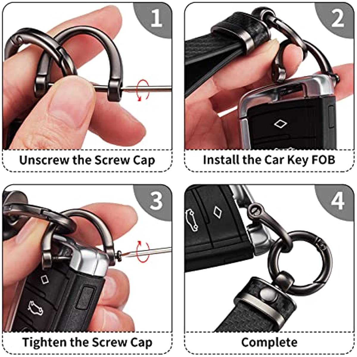 Leather Car Keychain,universal Key Fob Keychain Leather Key Chain