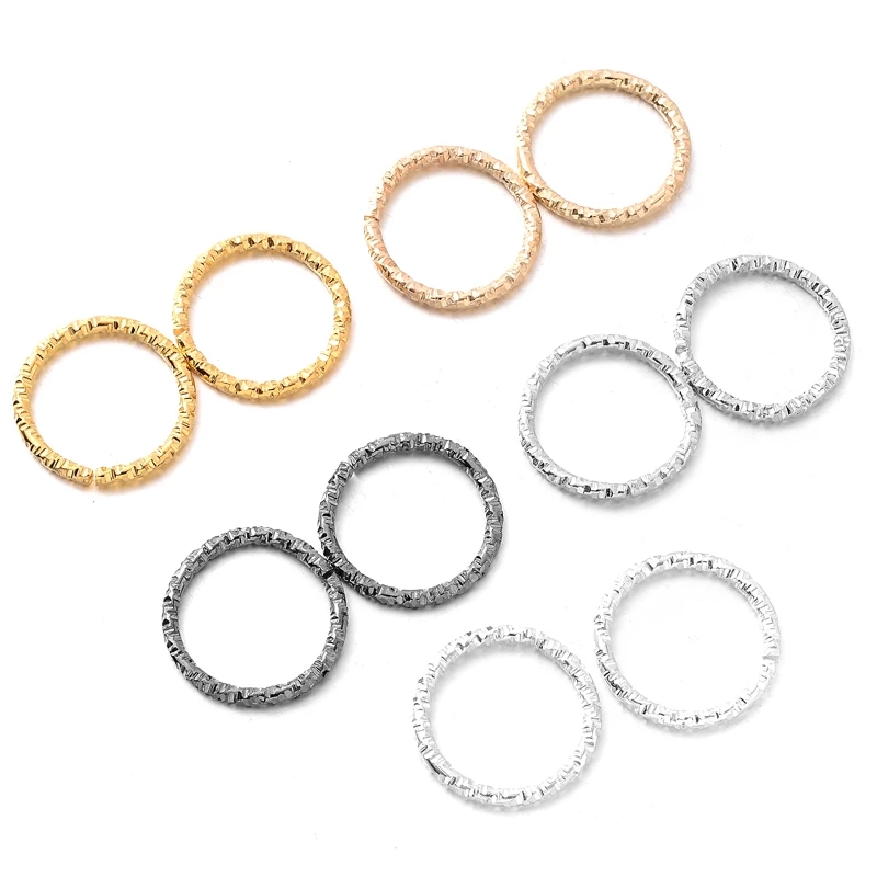 50pcs/lot 12mm Alloy Round Jump Rings Twisted Open Split Rings Connectors  For Diy Jewelry Making Findings Accessories Supplies