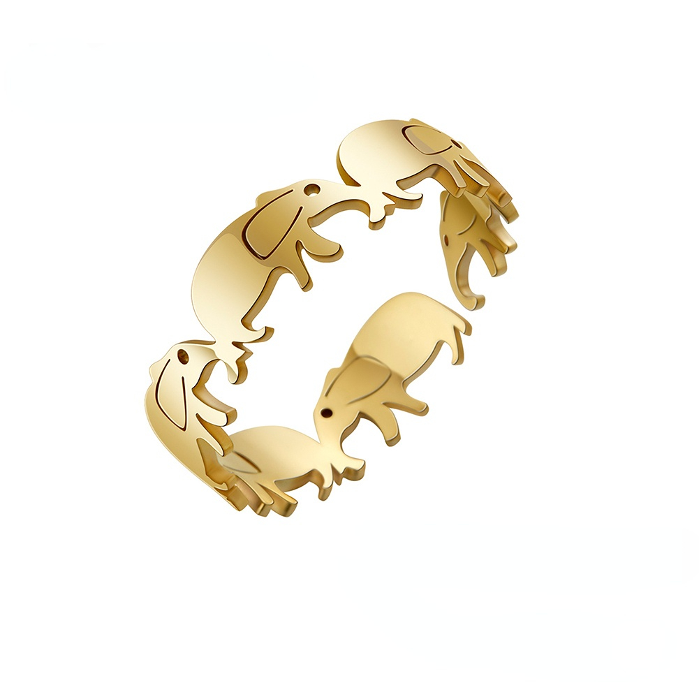 Lovely Elephant Open Ring For Men Stainless Steel Adjustable Ring