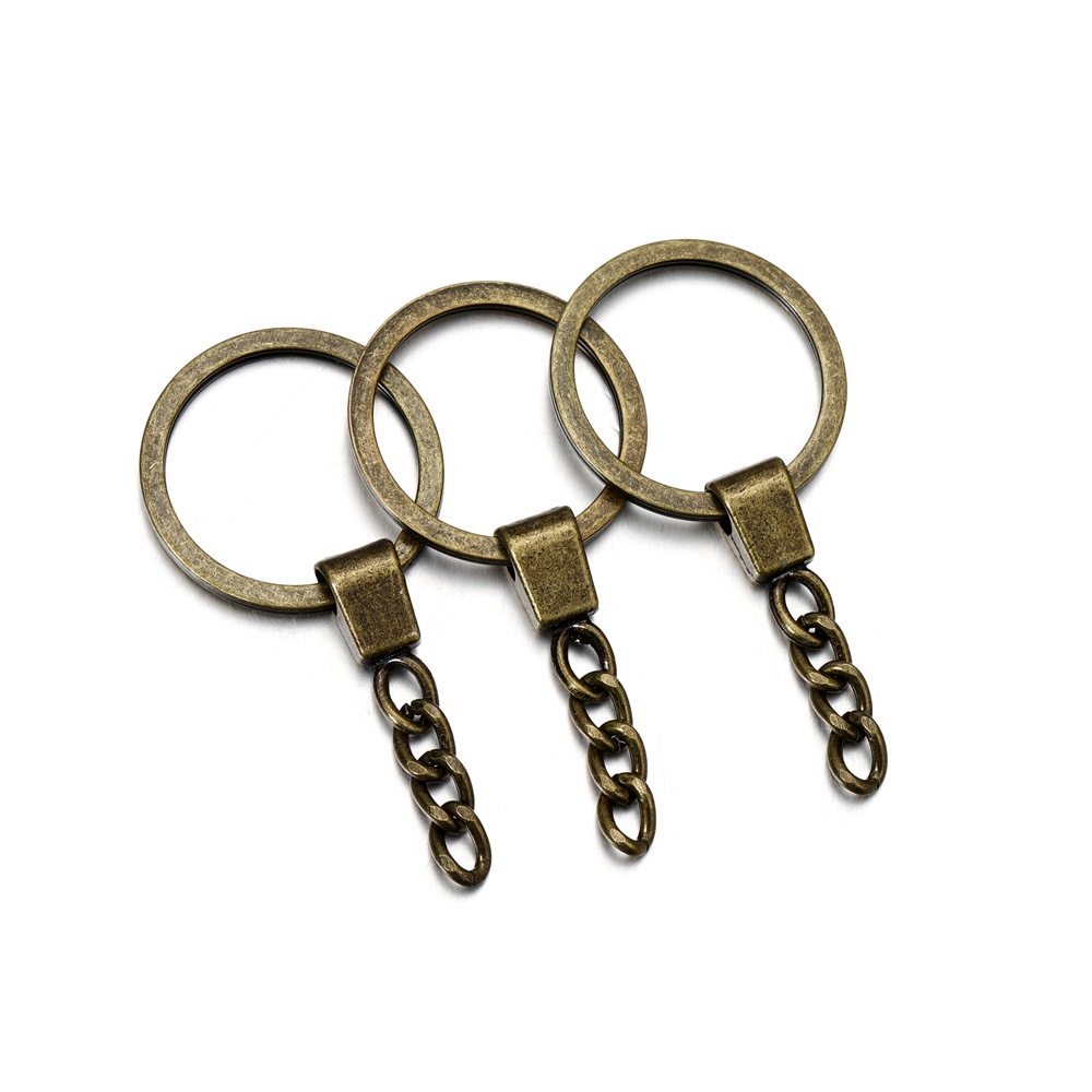 5-20pcs Gold Color Key Chain Key Ring Bronze Rhodium 28mm Long Round Split  Keyrings Keychain For DIY Jewelry Making Wholesale