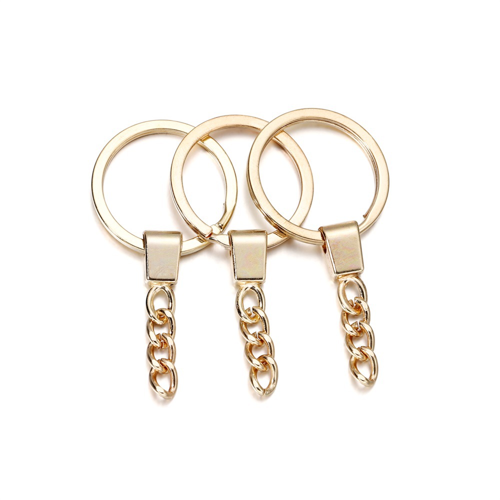 10Pcs Key Ring Key Chain Rhodium Antique Bronze Gold Color 60mm Long Round  Split Keychain Keyrings Jewelry Making Bulk Wholesale