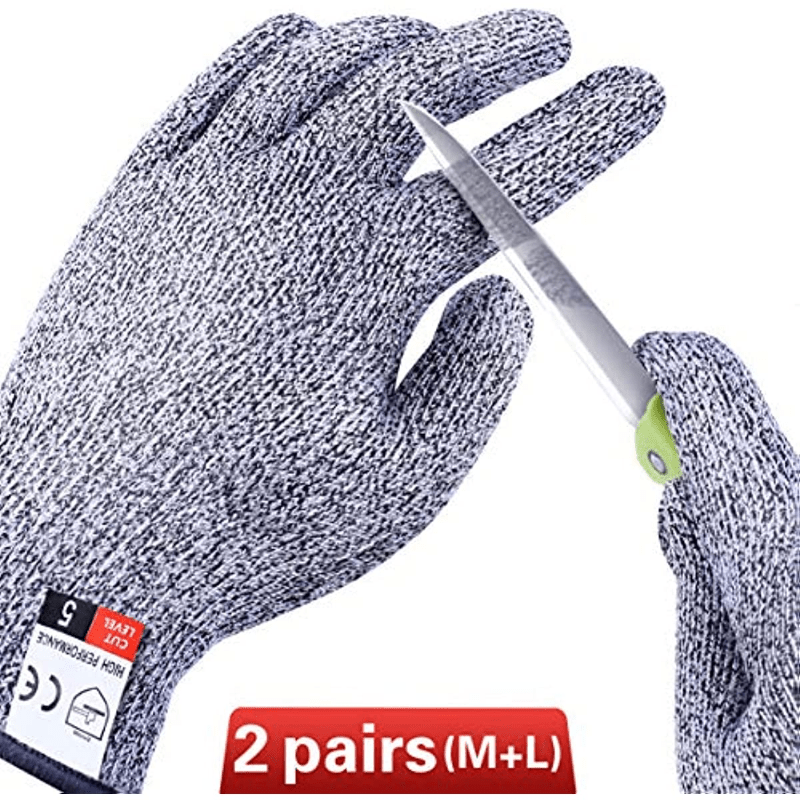 Cutting Gloves Cut Resistant Gloves, Wood Carving Glass Cutting Garment  Cutting Safety Work Cut Resistant Gloves (Size : 2PCS/M)