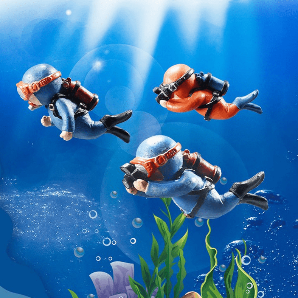 TOYMIS 2 Pack Fish Tank Decorations, Cute Little Diver Aquarium Decoration  Fish Tank Aquarium Diver Ornament Floating Aquarium Accessories (Orange,  Blue) - Yahoo Shopping
