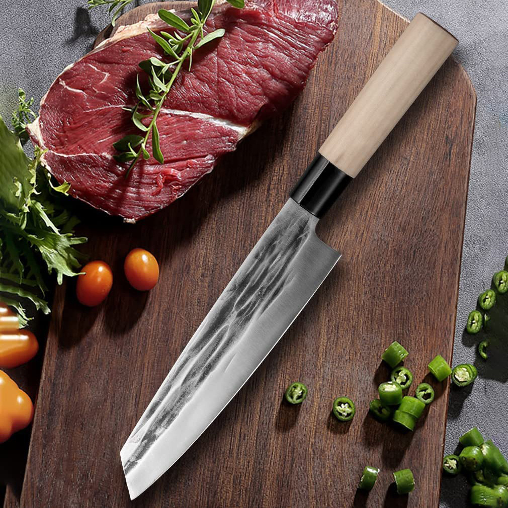 Cuchillo de Japón, cuchillo de chef serbio mejorado, cuchillo japonés de  carne para cortar carne, cuchillo de carnicero forjado con vaina, cuchillos