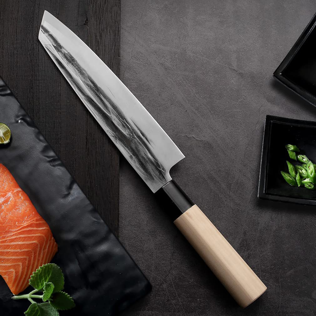 FULLHI Juego de cuchillos japoneses portátiles profesional de cocina  forjada a mano cuchillo de chef Gyuto de carne de alto carbono cuchillo de  sushi