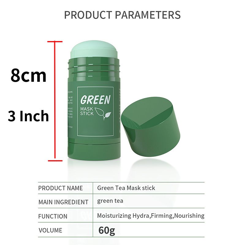 Reetata - Máscara de té verde en barra con removedor de puntos negros,  máscara de limpieza profunda de té verde Retata para puntos negros y poros