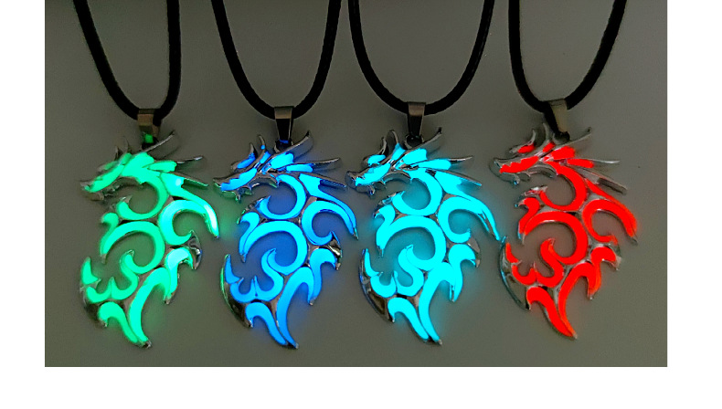 Dragon Necklace for Women Men Magic Glowing Flame Dragon Pendant Necklace  Glow in the Dark Teen Girls Luminous Jewelry 