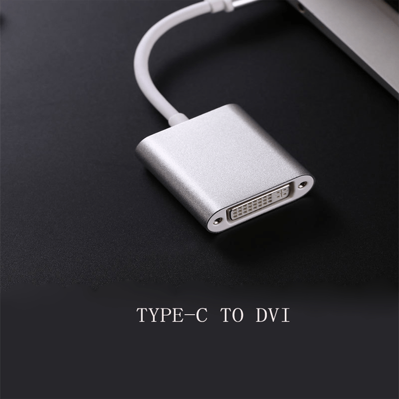 Adaptateur USB 3.1 type C mâle - DVI-D fem. et report USB 3.1 - 4K UHD