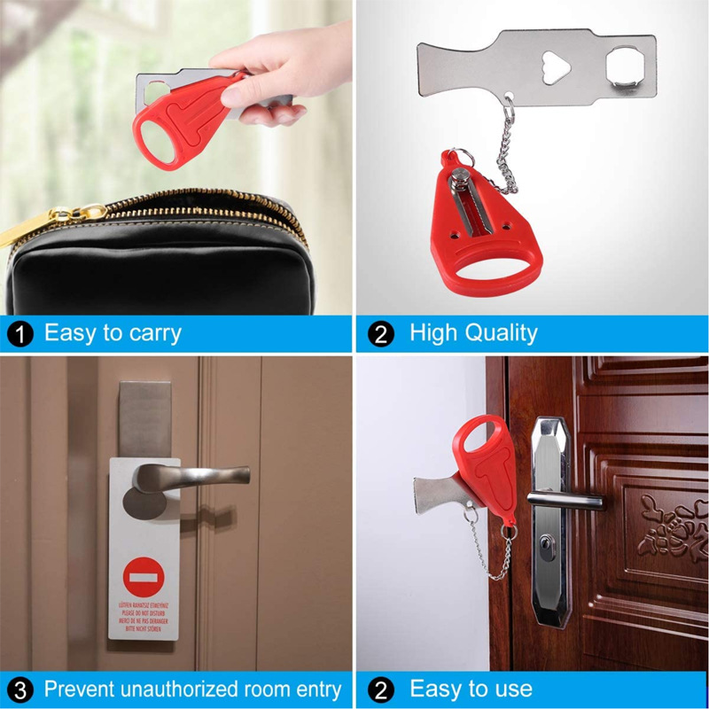 1pc Portable Door Lock Home Security Door Locker Travel Lockdown Locks For  Additional Safety And Privacy Perfect For Traveling Hotel Home Apartment  College, 24/7 Customer Service