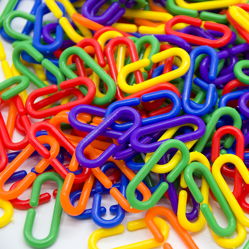 Learning Toys Assorted Color C-Links Hooks C-Clips Chain Links