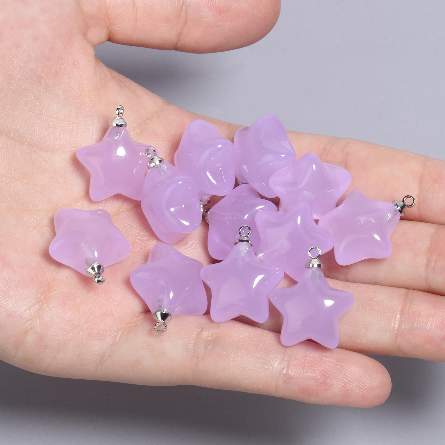 Mixed Cute Resin Star Charms Pendants Earrings Jewelry Making Keychain  10pcs Set