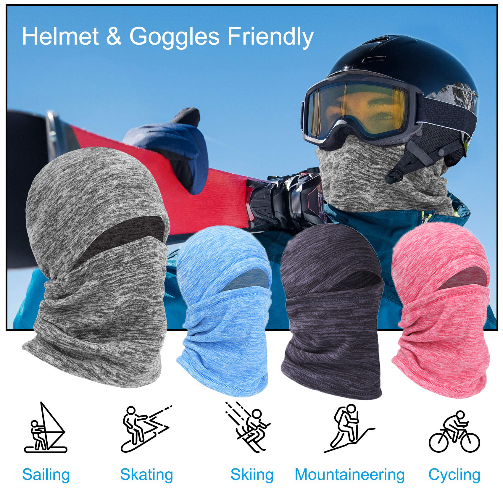 Face Mask Motorcycle Windproof Outdoor Skiing Snow Snowboard Neck Winter  Warmer