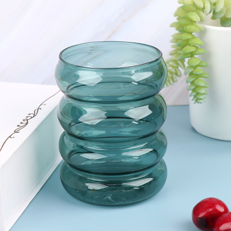 Water Bottle, Wave Shape Glass Cup, Heat-resistant Drinkware, Home