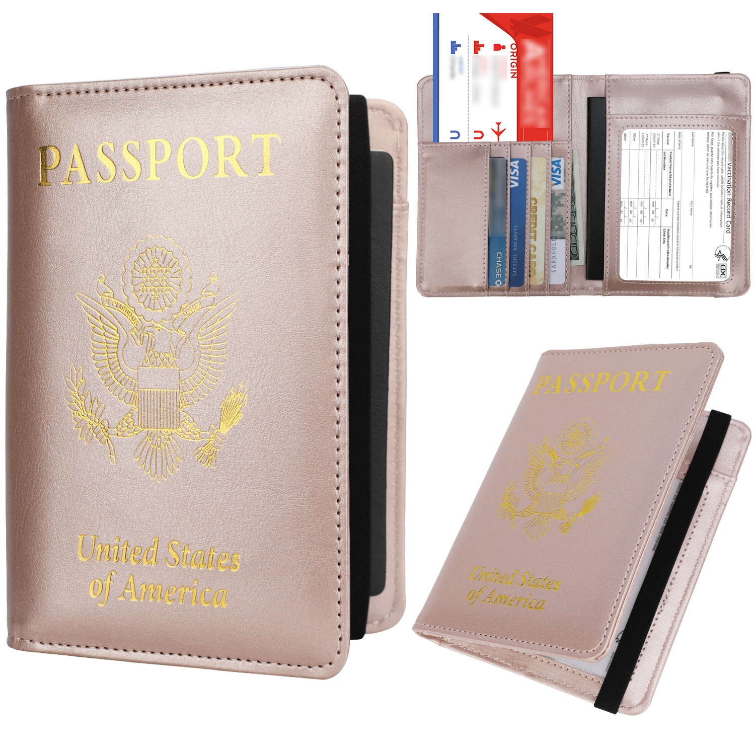 Passport And Vaccine Card Holder Combo Passport Holder Case - Temu