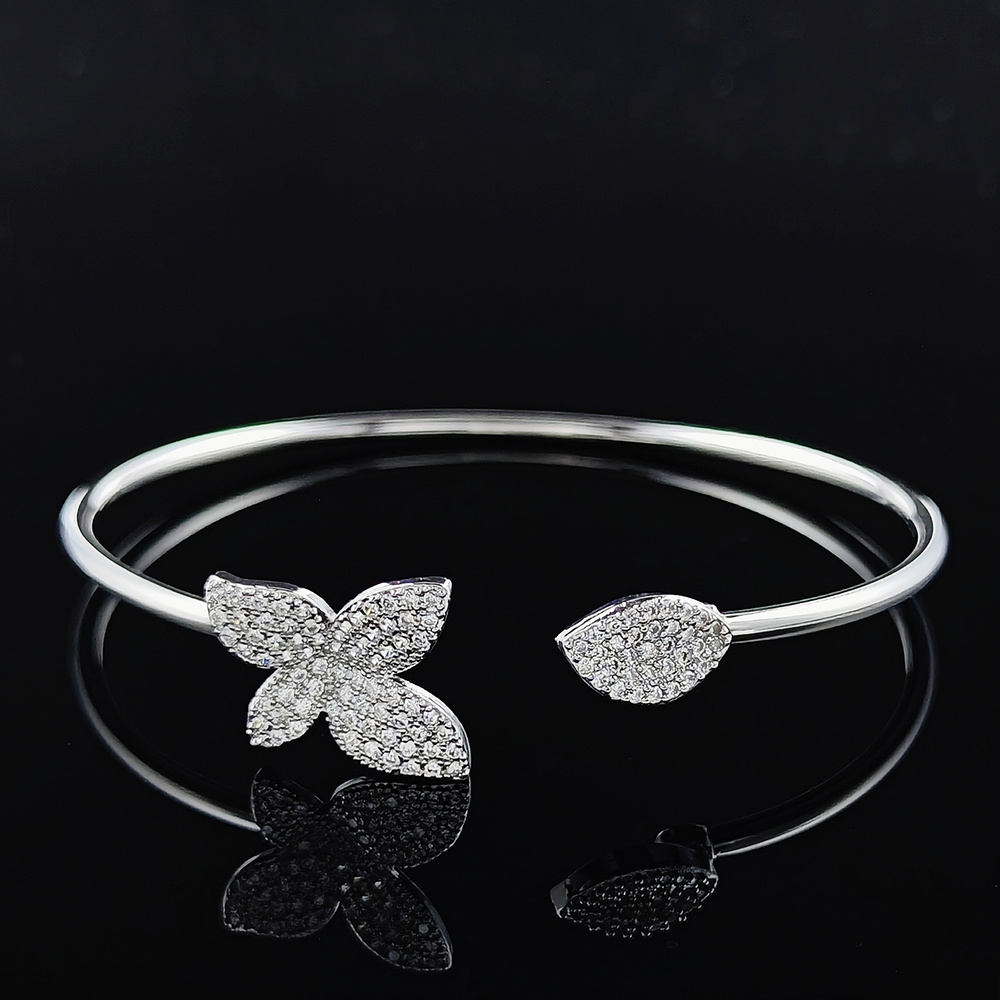 Women's Butterfly Charm Bangle Bracelet