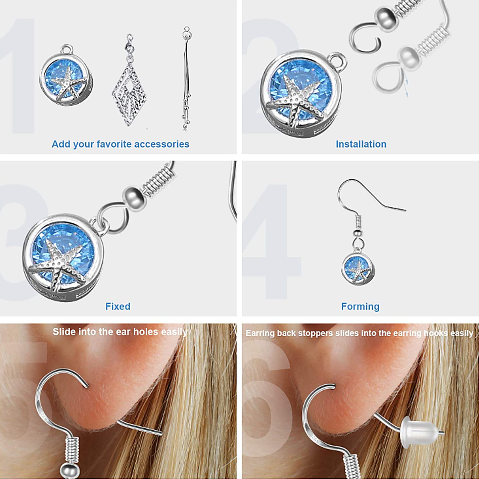 Earring Hooks Kit 925 Silver Ear Wires Fish Hooks Earring - Temu Canada