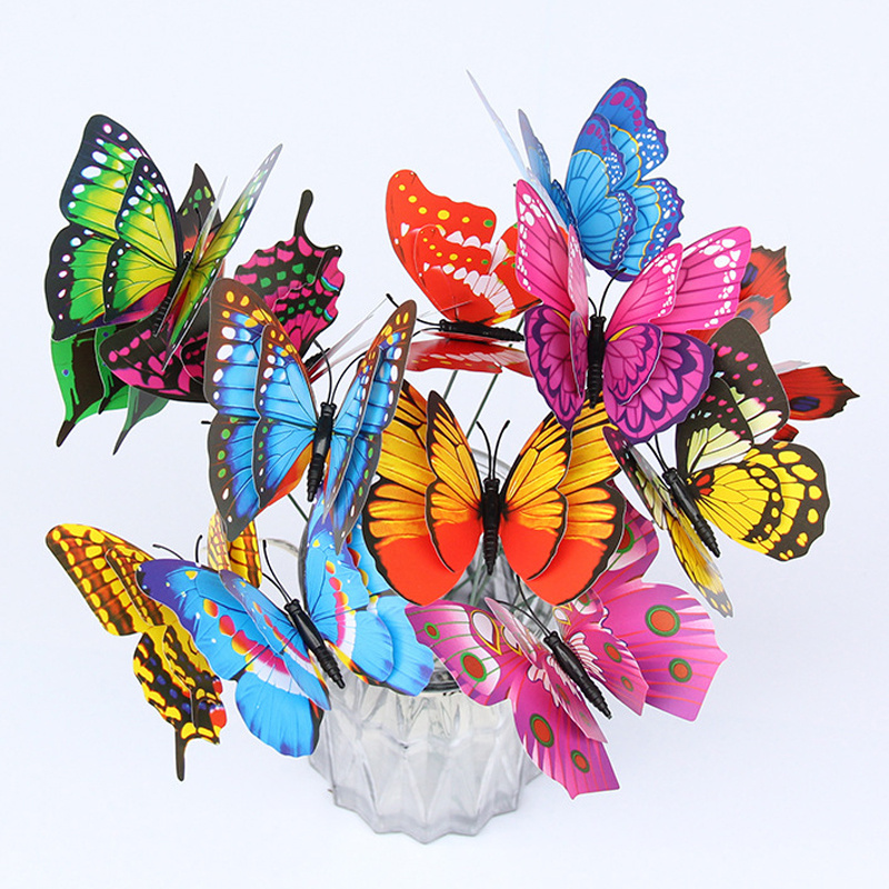 Mariposas Decorativas Doble Color PACK X6