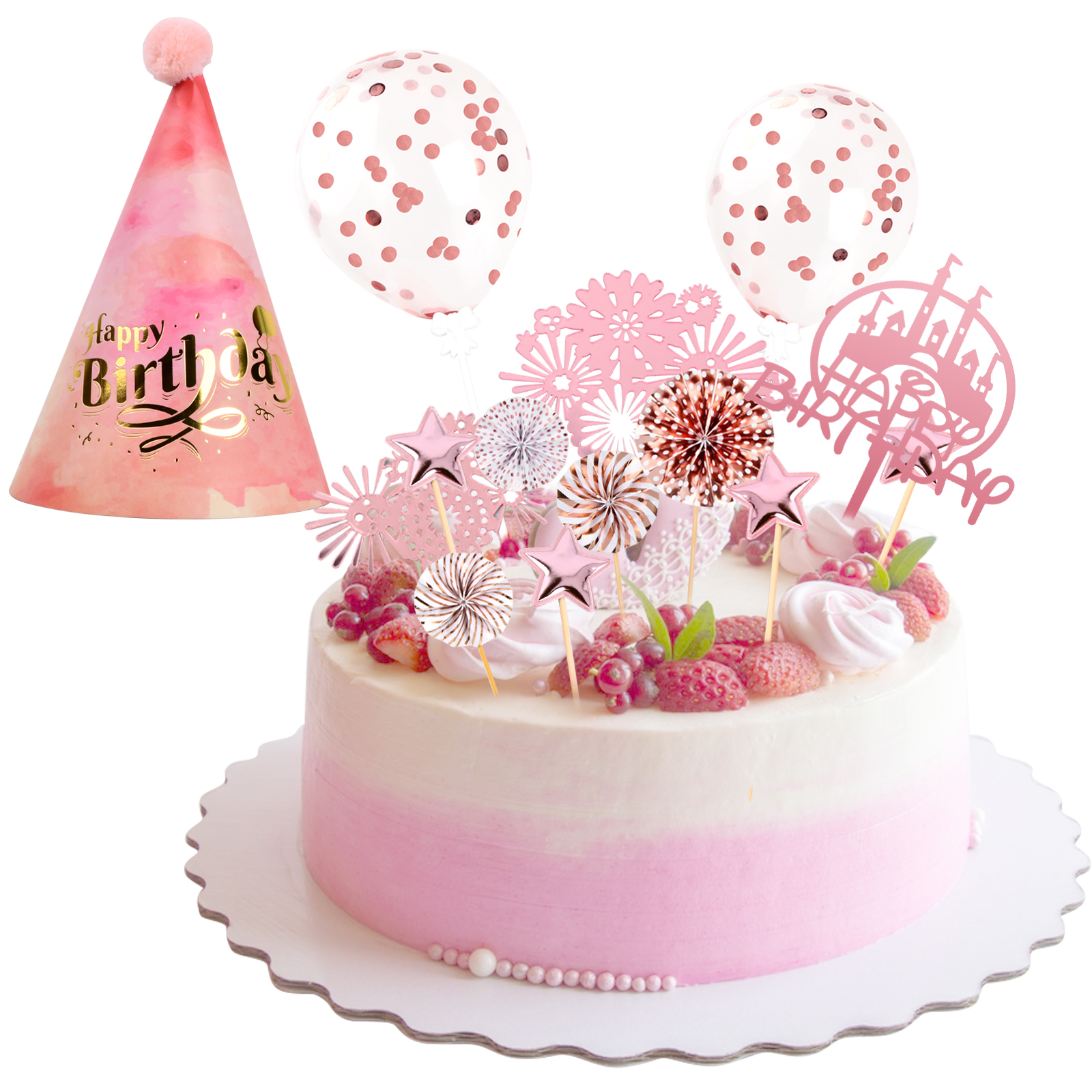 15PCS Happy Birthday Cake Toppers, Joyeux Déco Gâteau Anniversaire