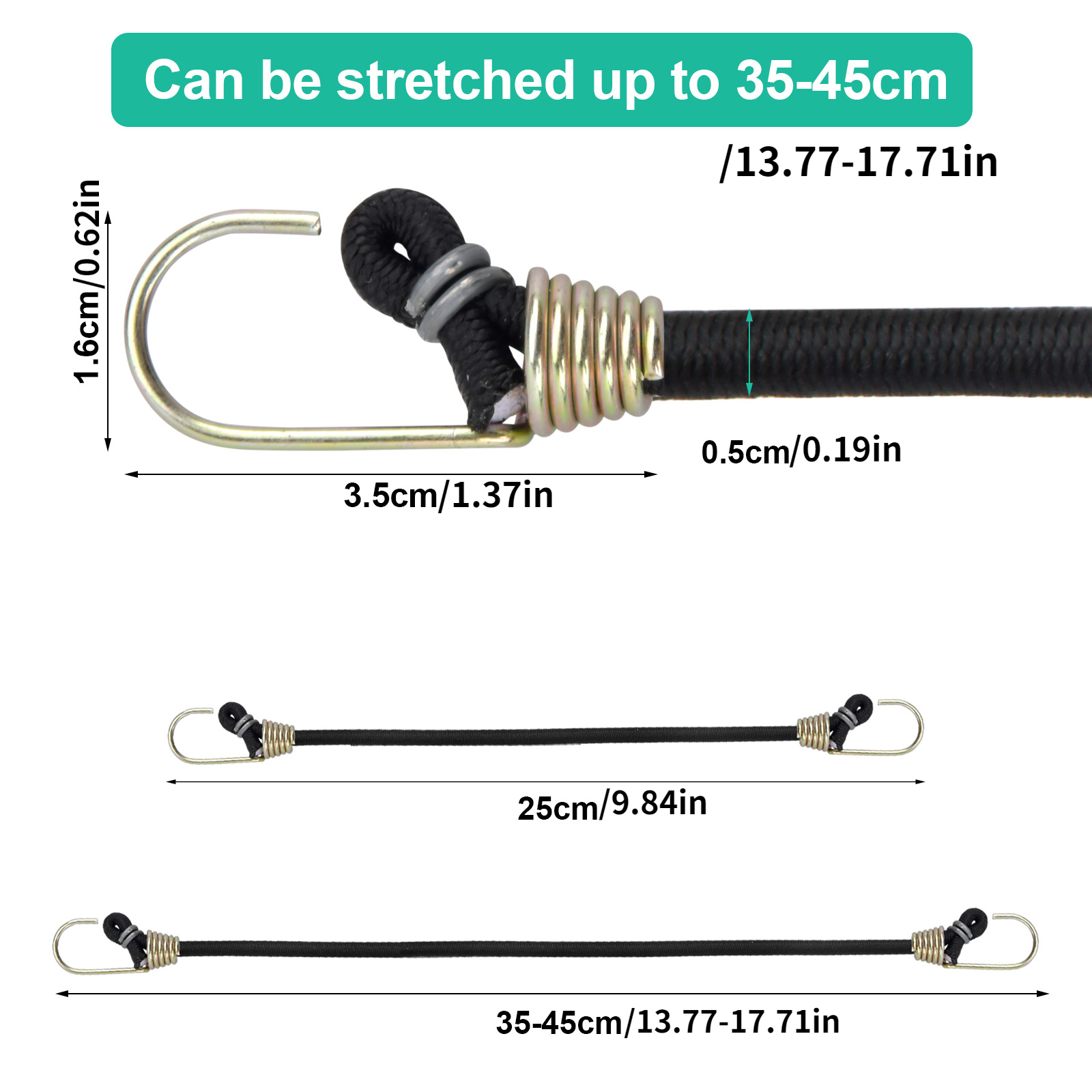Elastic Bungee Cords Hooks Black Elastic Rope Rubber Straps - Temu