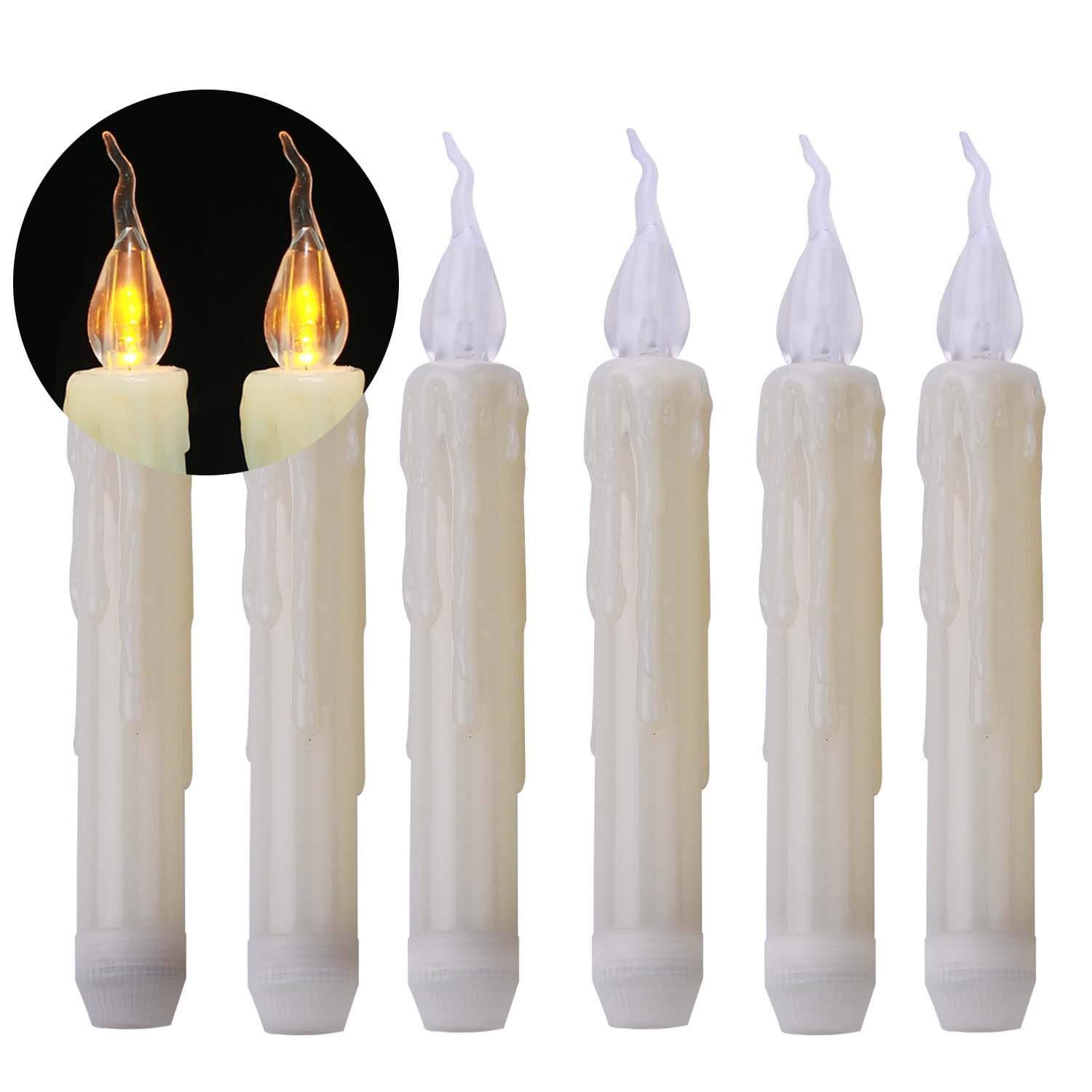 Tearing Pointed Long Bar Candles Halloween Decorations Lights, White