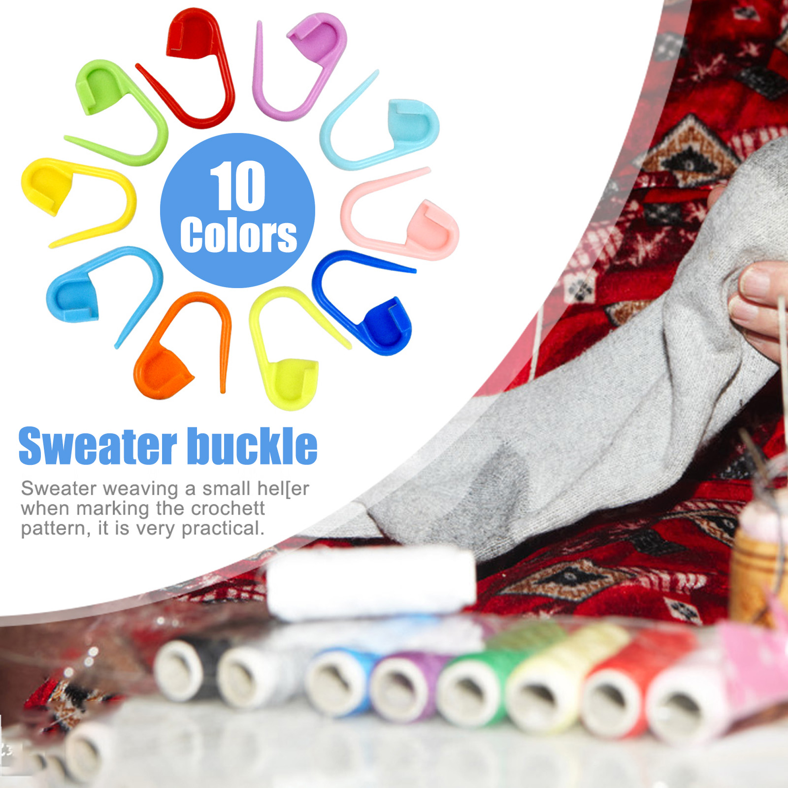  1000pcs Knitting Stitch Marker, Plastic Braided