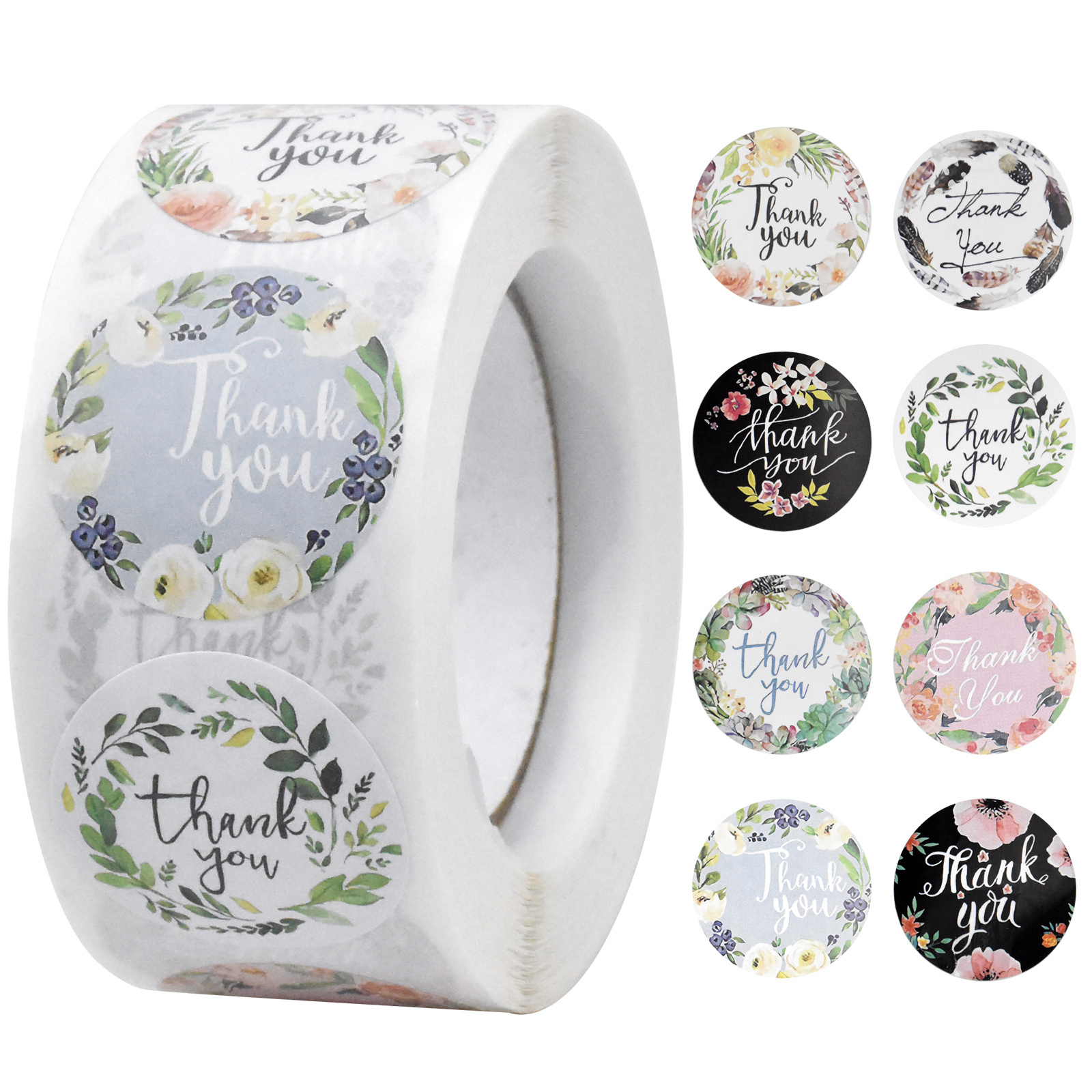 500pcs roll Thank You Stickers For Party Bags Gift Labels Stickers 1 Inch Round Gift Tag Stickers Wedding Stickers For Gift