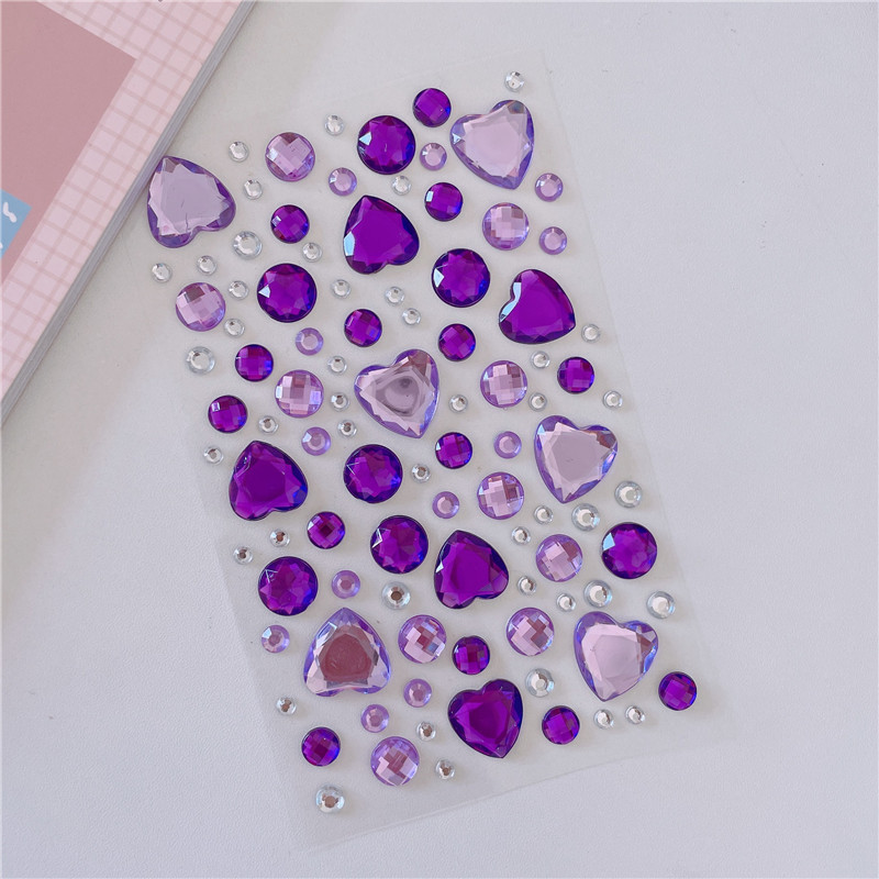 Artificial Diamond Shiny Heart shaped Diy Stickers For - Temu