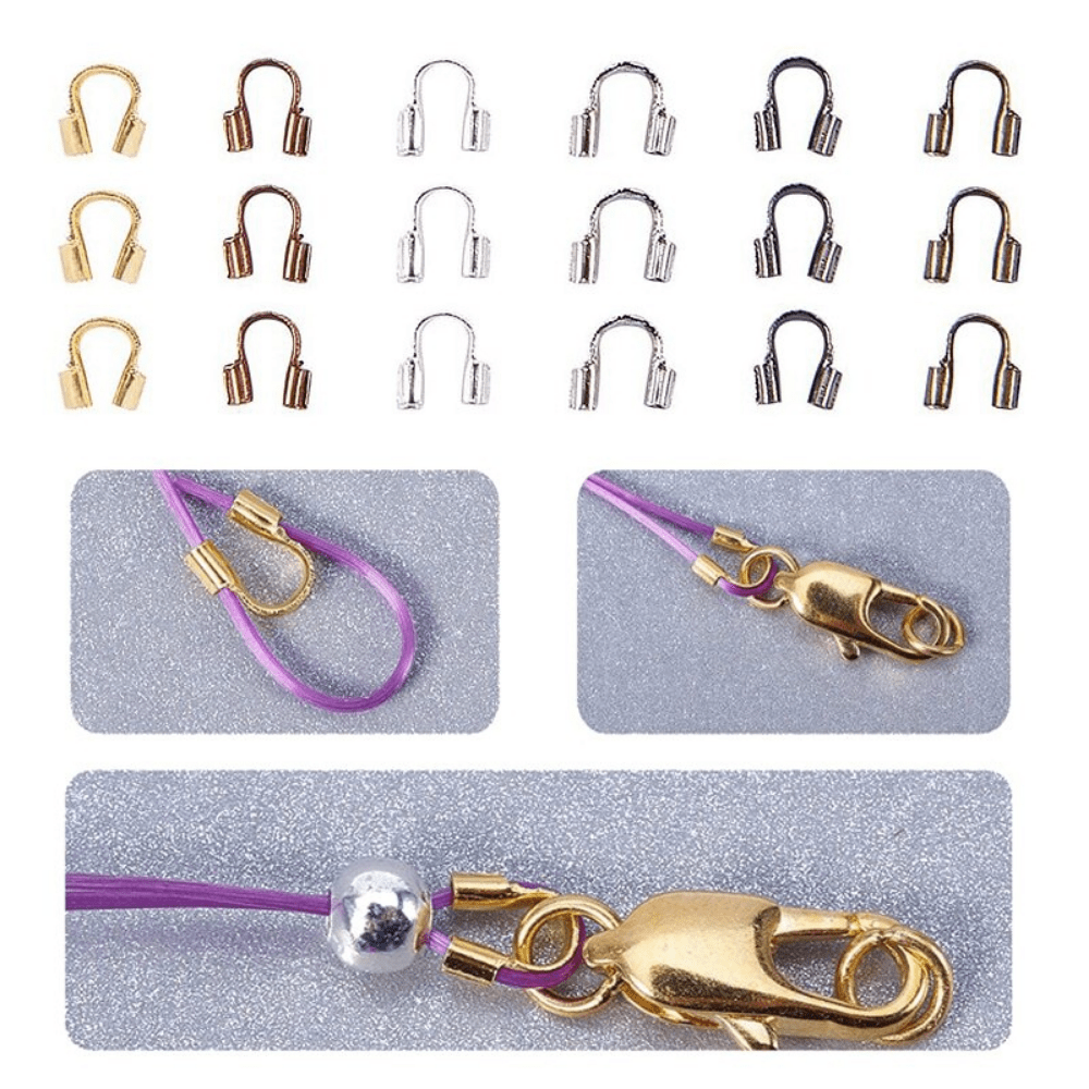 100pcs/lot 4.5x4mm U Shape Wire Protectors Wire Guard Protectors loops  Accessories Clasps Connector For