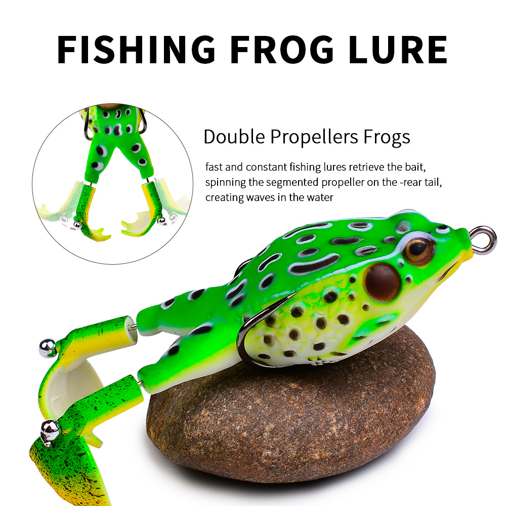 Topwater Frog Lures Kits, Soft Silicone Frog Lure Bait Kit, Hollow Soft  Body Frog Lure with Double Hook Fishing, Realistic Double Propellers Fishing  Lures Color F : : Sports & Outdoors