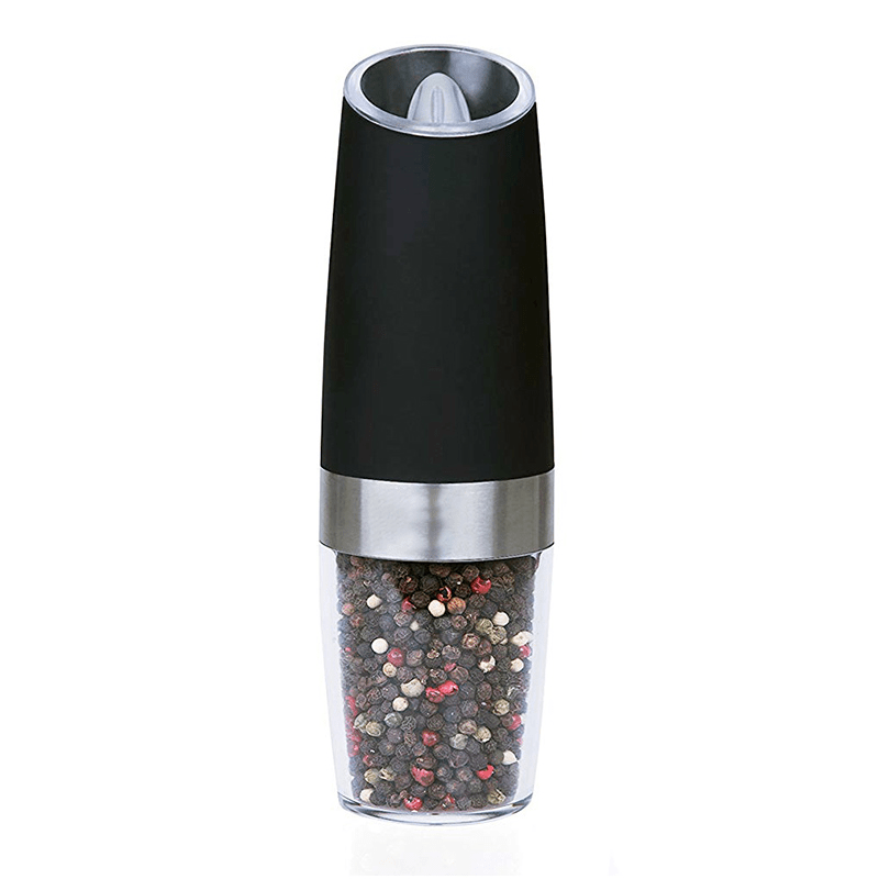Black/Silver Automatic Gravity Electric Salt and Pepper Grinder