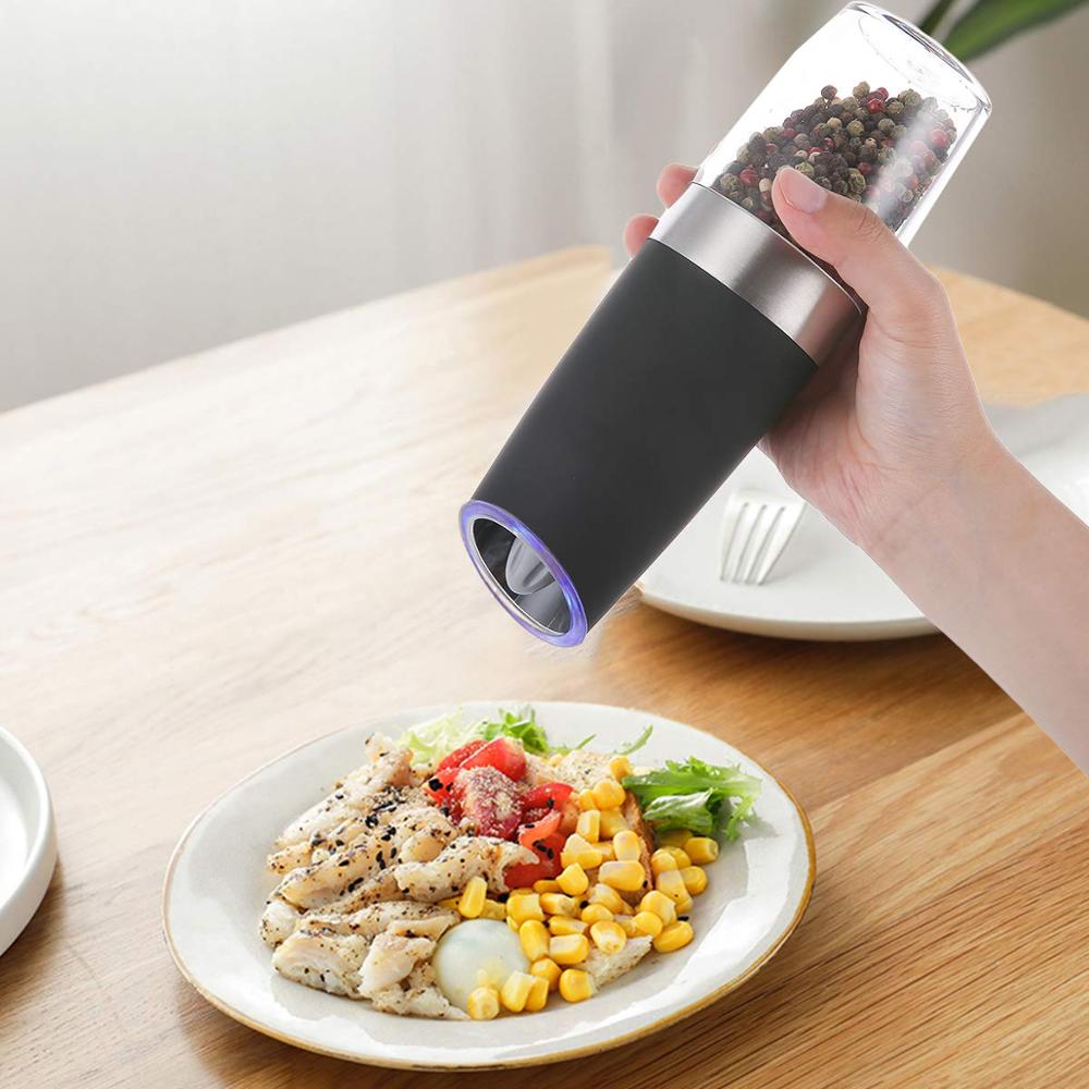 Electric Salt and Pepper Grinder Set,Gravity Automatic Mill with